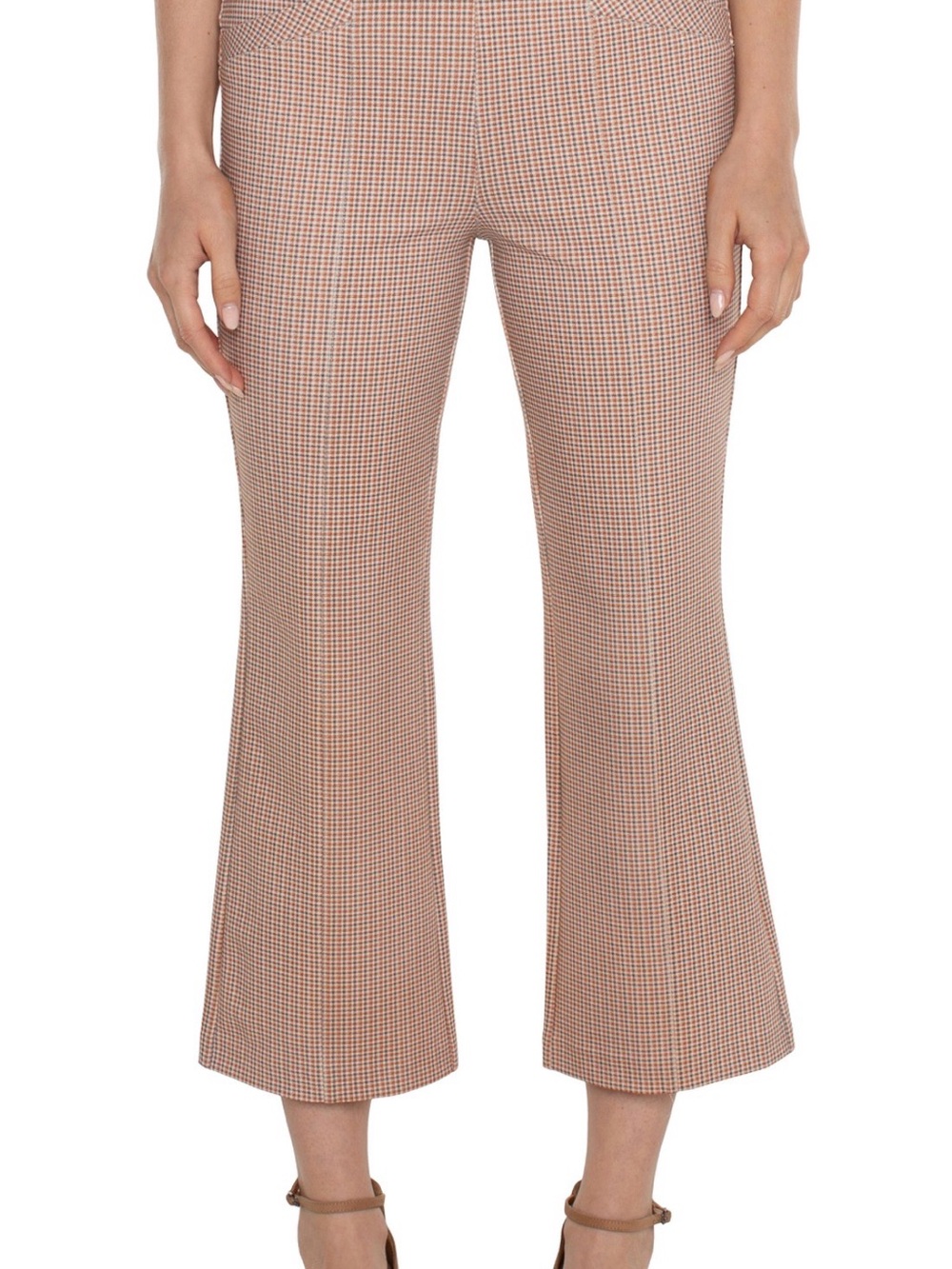 Liverpool Stella Kick Flare Pants Lava Flow Check Size 8/29